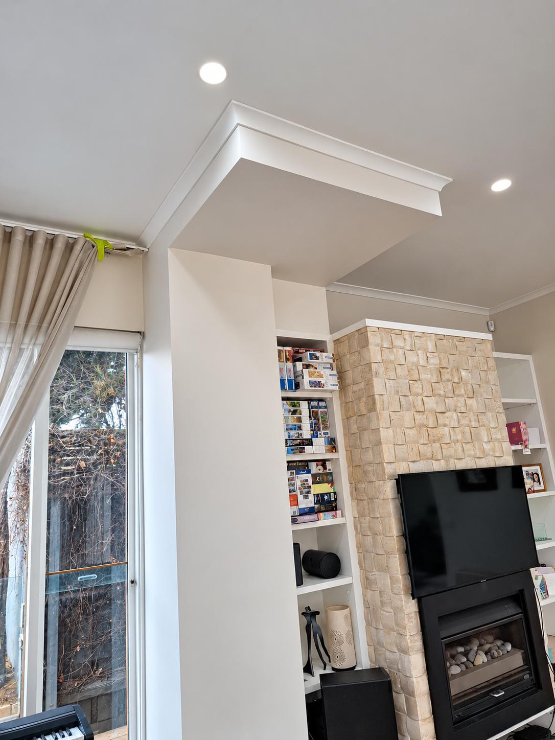 Restored ceiling following balcony leak repairs in Caulfield North